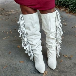 COPY - Giuseppe Zanotti fringe white cream boots size 39